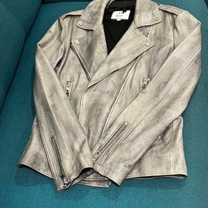 Blanc Noir Leather Jacket (M) Gray